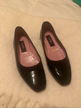 Crawl Black Patent Leather Bow Ballet Flats size 36 retail $463